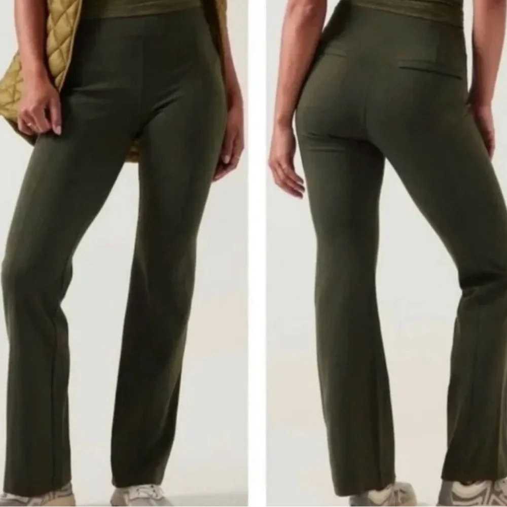 NWT Athleta Delancey Straight Cargo Pants 
Olive Green Pockets Size Small - Picture 2 of 3